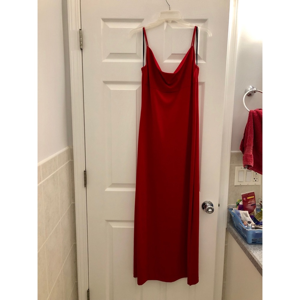 Red maxi dress